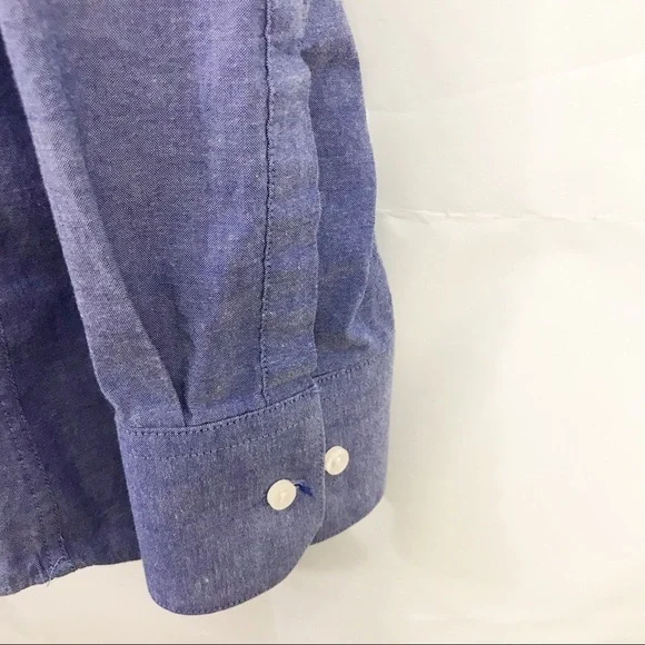 Vince Camuto Shirt Slim Fit Chambray Button Front Long Sleeves - Picture 5 of 8